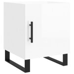 Vidaxl table de chevet blanc brillant 40x40x50 cm bois d?ing�nierie