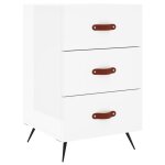 Vidaxl table de chevet blanc brillant 40x40x66 cm bois d'ing�nierie