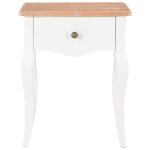 Vidaxl table de chevet blanc et marron 40x30x50 cm bois de pin massif