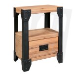 Vidaxl table de chevet bois d'acacia acier 40 x 30 x 54 cm