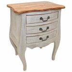 Vidaxl table de chevet bois d'acajou massif 48x35x64 cm