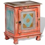 Vidaxl table de chevet bois de manguier massif orange