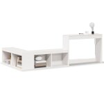 Vidaxl table de chevet avec bureau blanc 232 x 122 x 75 cm bois massif pin Vidaxl table de chevet avec bureau blanc 232 x 122 x 75 cm bois massif pin