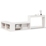 Vidaxl table de chevet avec bureau blanc bois de pin massif Vidaxl table de chevet avec bureau blanc bois de pin massif