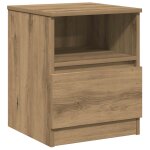 Vidaxl table de chevet ch�ne artisanal 40x40x50 cm bois d?ing�nierie