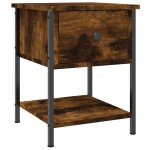 Vidaxl table de chevet ch�ne fum� 34x35, 5x45 cm bois d'ing�nierie