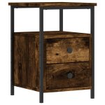 Vidaxl table de chevet ch�ne fum� 34x35, 5x50 cm bois d'ing�nierie