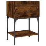Vidaxl table de chevet ch�ne fum� 40, 5x31x60 cm bois d'ing�nierie