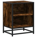 Vidaxl table de chevet chne fum 40x31x50 cm bois d'ingnierie mtal