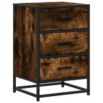 Vidaxl table de chevet chne fum 40x34, 5x60cm bois d'ingnierie mtal