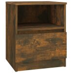 Vidaxl table de chevet ch�ne fum� 40x40x50 cm bois d'ing�nierie
