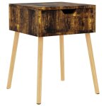 Vidaxl table de chevet ch�ne fum� 40x40x56 cm bois d'ing�nierie