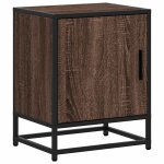 Vidaxl table de chevet chêne marron 40x31x50cm bois d'ingénierie métal Vidaxl table de chevet chêne marron 40x31x50cm bois d'ingénierie métal