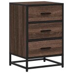 Vidaxl table de chevet chne marron 40x34, 5x60cm bois ingnierie mtal