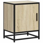 Vidaxl table de chevet ch�ne sonoma 40x31x50cm bois d'ing�nierie m�tal