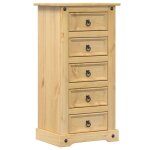 Vidaxl table de chevet corona 53x39x103 cm bois de pin massif