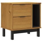 Vidaxl table de chevet flam 49x35x50 cm bois de pin massif