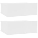 Vidaxl tables de chevet flottantes 2 pcs blanc bois d?ing�nierie