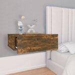 Vidaxl tables de chevet flottantes 2 pcs ch�ne fum� 40x30x15 cm