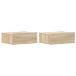 Vidaxl tables de chevet flottantes 2 pcs ch�ne sonoma bois ing�nierie