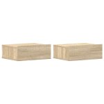 Vidaxl tables de chevet flottantes 2 pcs chne sonoma bois ingnierie