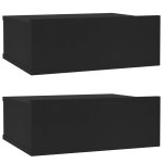 Vidaxl tables de chevet flottantes 2 pcs noir 40x30x15 cm Vidaxl tables de chevet flottantes 2 pcs noir 40x30x15 cm