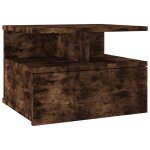 Vidaxl table de chevet flottante chne fum 40x31x27cm bois ingnierie