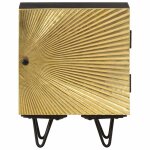 Vidaxl table de chevet avec front en laiton 40x30x50cm manguier massif Vidaxl table de chevet avec front en laiton 40x30x50cm manguier massif
