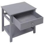 Vidaxl table de chevet gris 40x29x42 cm bois de paulownia