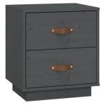 Vidaxl table de chevet gris 40x34x45 cm bois de pin massif