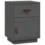 Vidaxl table de chevet gris 40x34x55 cm bois de pin massif