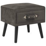 Vidaxl table de chevet gris 40x35x40 cm velours