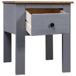 Vidaxl table de chevet gris 46x40x57 cm pin gamme panama