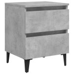Vidaxl table de chevet gris b�ton 40x35x50 cm bois d'ing�nierie