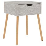 Vidaxl table de chevet gris b�ton 40x40x56 cm bois d'ing�nierie