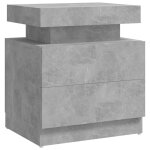 Vidaxl table de chevet gris b�ton 45x35x52 cm bois d'ing�nierie