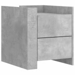 Vidaxl table de chevet gris bton 45x50x50 cm bois d'ingnierie