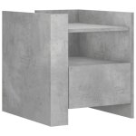 Vidaxl table de chevet gris b�ton 45x50x50 cm bois d?ing�nierie