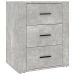 Vidaxl table de chevet gris b�ton 50x36x60 cm bois d'ing�nierie