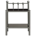 Vidaxl table de chevet gris et noir 45x34, 5x60, 5 cm mtal et verre