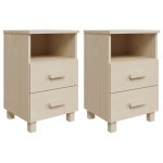 Vidaxl tables de chevet hamar 2 pcs marron miel 40x35x62cm bois massif