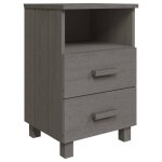 Vidaxl table de chevet hamar gris clair 40x35x62 cm bois de pin massif