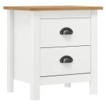 Vidaxl tables de chevet hill 2 pcs blanc 46x35x49, 5 cm bois pin solide