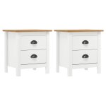Vidaxl tables de chevet hill 2 pcs blanc 46x35x49, 5 cm bois pin solide