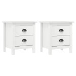 Vidaxl tables de chevet hill 2 pcs blanc 46x35x49, 5 cm bois pin solide