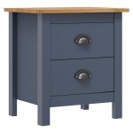 Vidaxl tables de chevet hill 2 pcs gris 46x35x49, 5 cm bois de pin