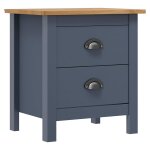Vidaxl table de chevet hill gris 46x35x49, 5 cm bois de pin solide