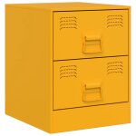 Vidaxl table de chevet jaune 34, 5x39x44 cm acier