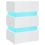 Vidaxl table de chevet  led blanc brillant 45x35x67 cm