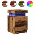 Vidaxl table de chevet et led vieux bois 35x39x55 cm bois d'ing�nierie